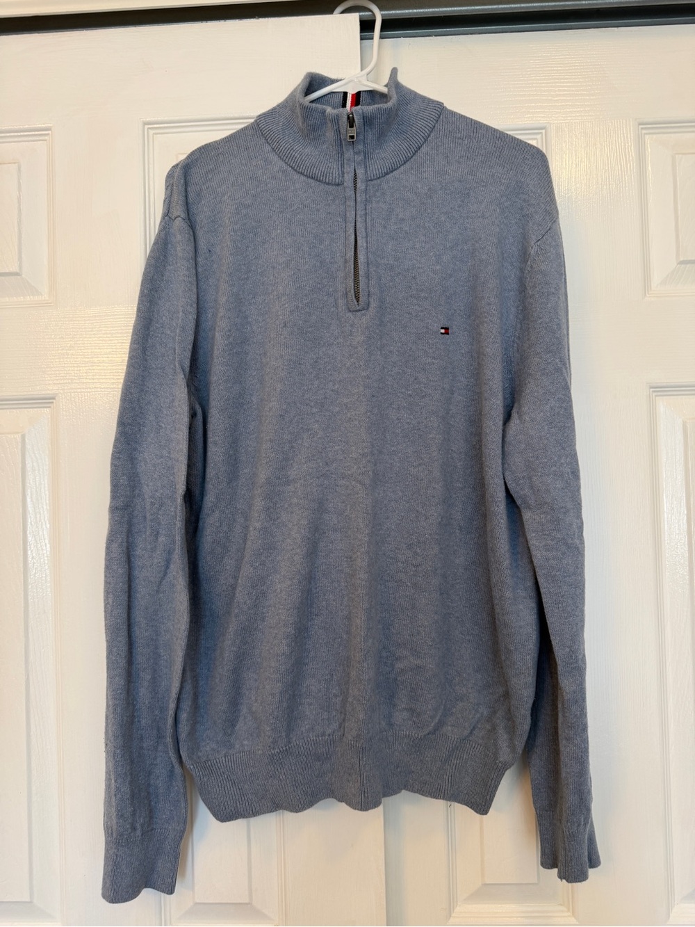 Tommy Hilfiger Men’s Sky Blue Half-Zip Pullover Sweater